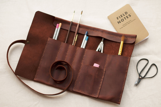 Pencil Wrap Case Artist Tool Roll Artist Gift Brush Handmade Tool Pen Personalized