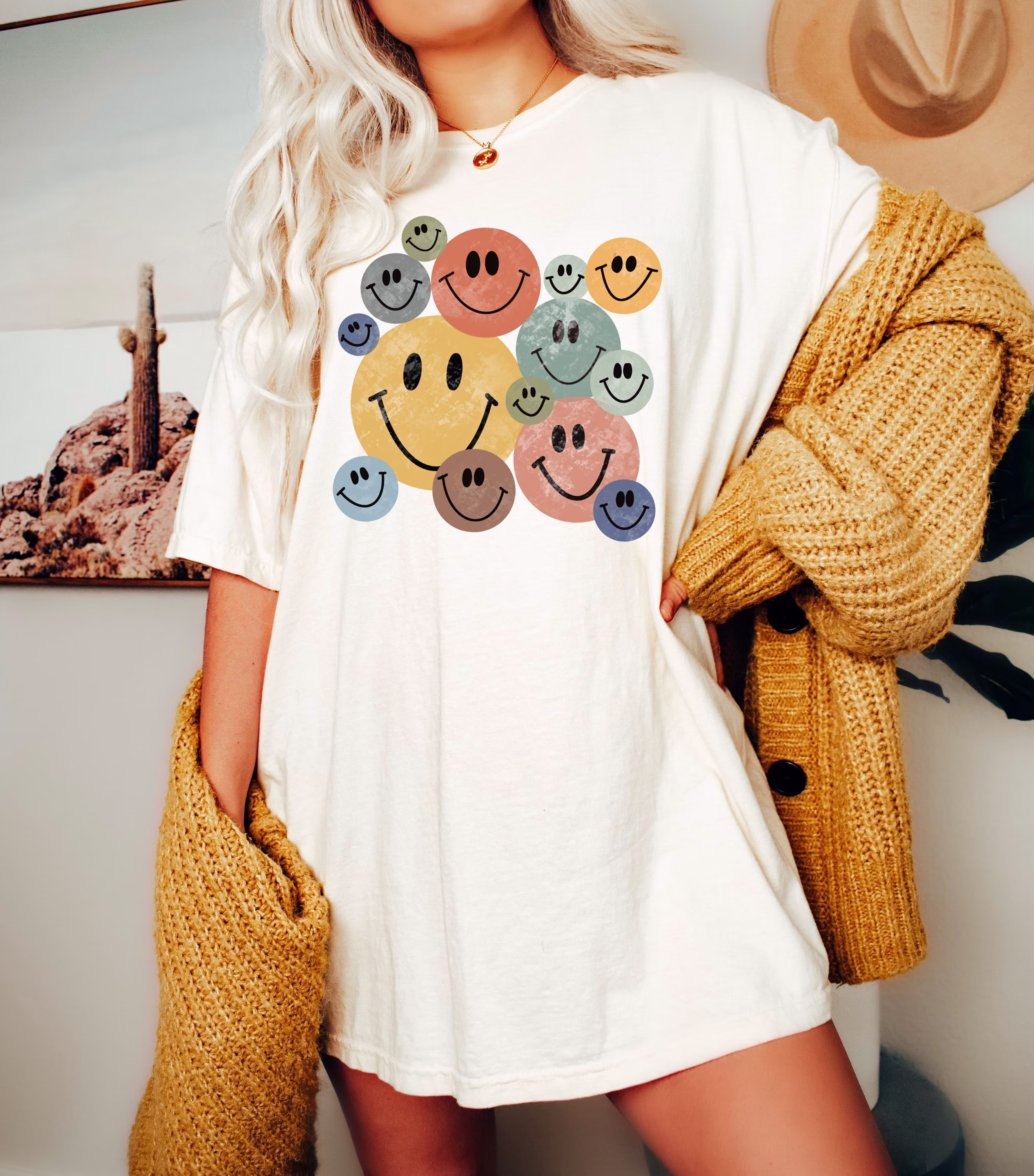 Smiley Face T-Shirt, Comfort Colors Shirt, Smile Retro Shirt