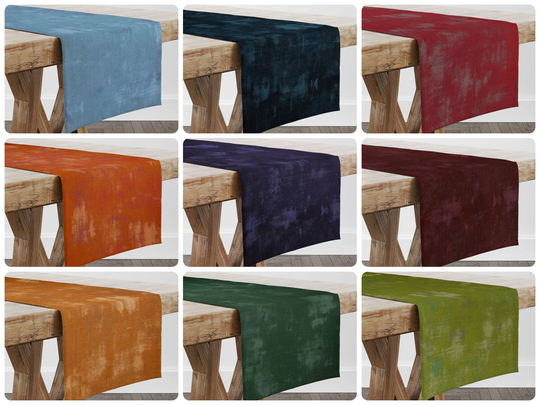 Grunge Abstract Table Runners | USA Handmade Decorative Modern Contemporary Décor, 24, 36, 48, 54, 66, 72, 84, 96, 108 Custom Sizes