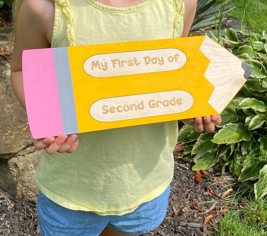First Day Of School Sign - Prop - Back To School - Pencil Interchangeable Sign