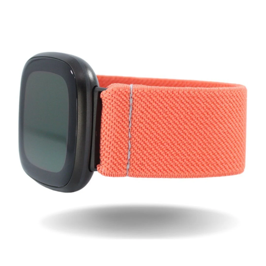 Elastic Fitbit Sense/Versa 3 Watch Band - Fits & Solid Coral Orange Scrunchy Comfy Gift Holiday Summer Spring