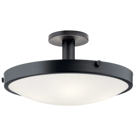 Kichler Lighting Lytham 20.5 inch 3-Light Semi Flush Mount Light Black
