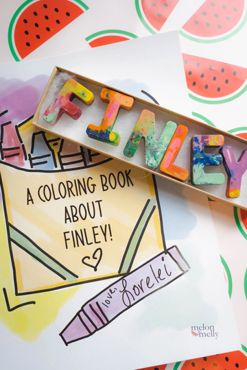 Personalized Kids Coloring Book & Name Crayon Set | Custom Children Christmas Gift Birthday Hanukkah