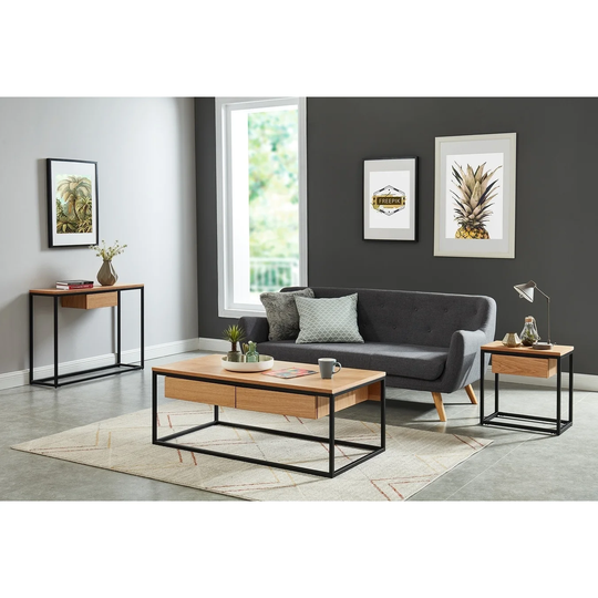 Oak Veneer Console Table