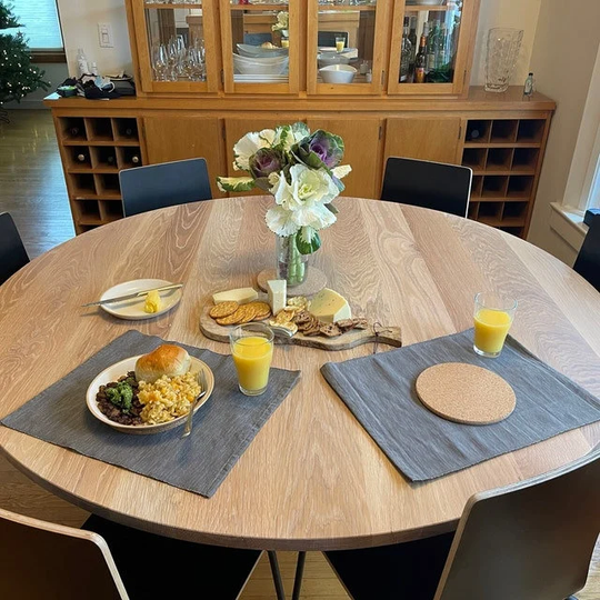 Modern Round White Oak Dining Table "The Intersection Table"