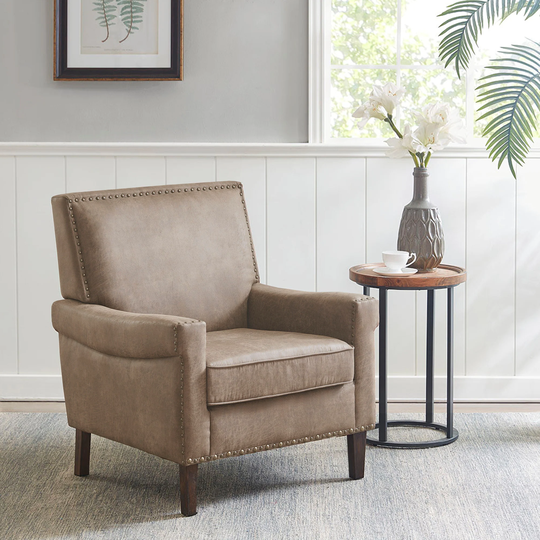 Winston Dark Brown Accent Chair by Martha Stewart