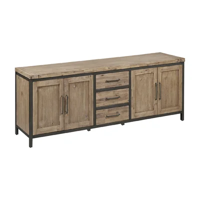 Nelly 90" Wide 3 Drawer Acacia Solid Wood Sideboard
