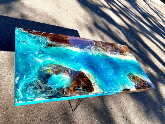 River Table in Walnut/Ocean Table/ Table Variation/Unique Lifelike Design/ This Is Sold/ Made To Order