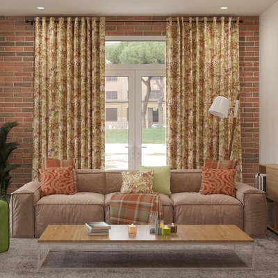 Floral Blackout Pencil Pleat Curtain Panel