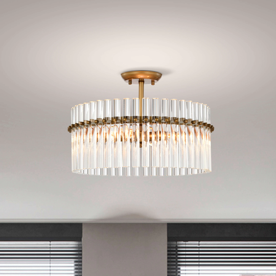 Casandra 4-light Brushed Brass Crystal Flush Mount