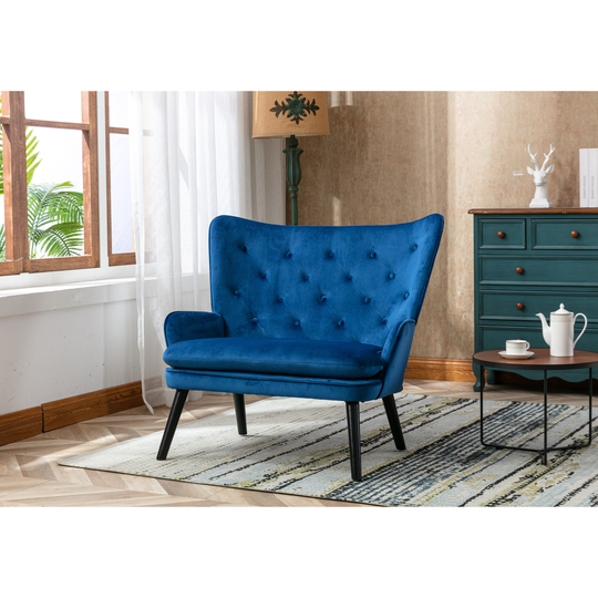 High Back Arm-sofa Accent Chair Comfortable Loveseat Fabric Padded Seat button Back