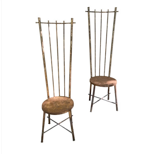 Funky Faux Bamboo Garden Chairs - A Pair