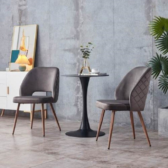 Modern Dining Chairs, Velvet Accent Chair, Living Room Leisure Chairs, Upholstered Side Chair with Metal Legs for Dining Room