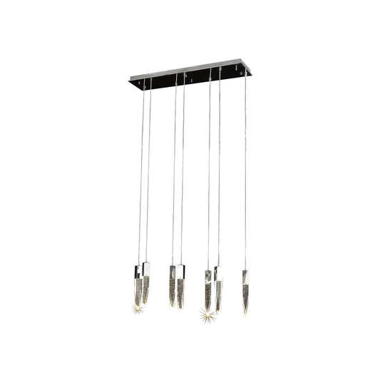 Avenue Lighting the original Aspen Collection chrome steel and crystal 7 light linear pendant fixture. - 11