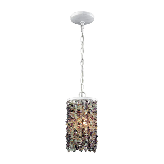 ELK Home Agate Stones 6" Wide 1-Light Mini Pendant - Beige, 65340/1