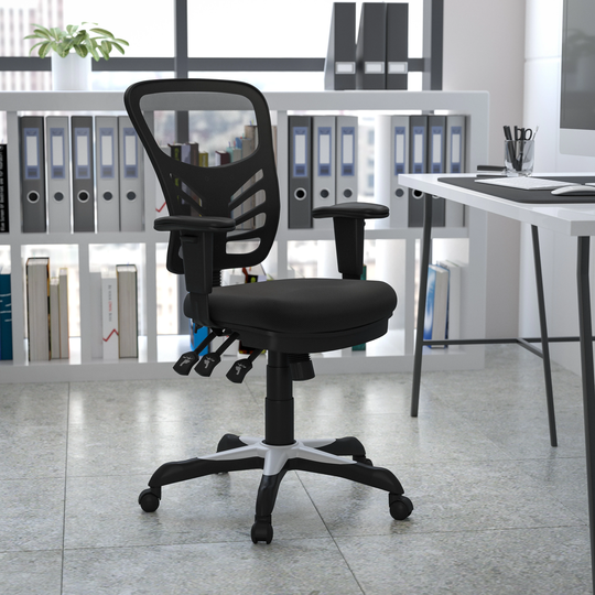 Ergonomic Multifunction Office Chair-Adjustable Arms-4 Pack - 25.5"W x 24.5" - 27"D x 37" - 44.25"H