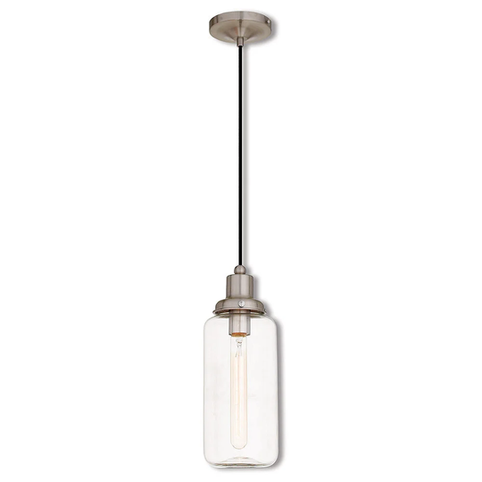 Livex Lighting Art Brushed Nickel Art Glass 1-light Mini Pendant - Silver
