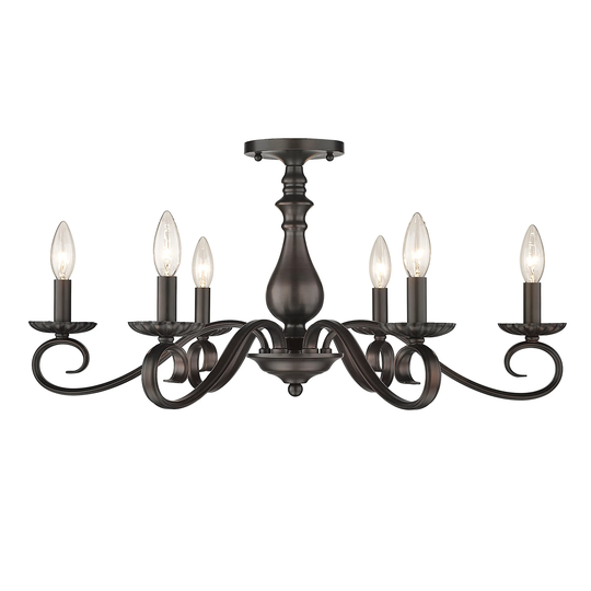Larrick 6 Light Semi-Flush - Large - Rubbed Bronze