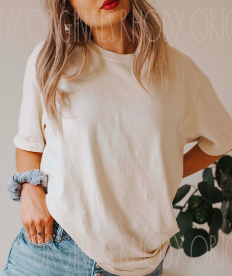 Comfort Colors Shirt, Oversized Boho T Tee, Soft Women's Neutral T-Shirt For Women