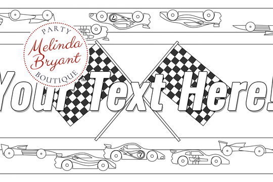 Race Cars Birthday Party Decor Coloring Page Table Runner/First Banner Decorations Kids Activities Children's Games