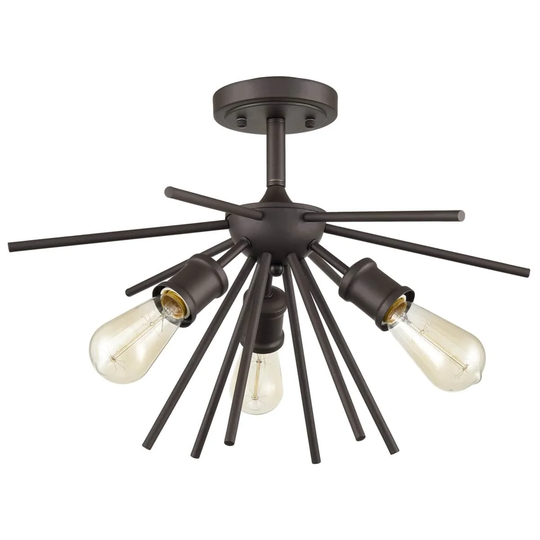 Tramonti Mid-Century Modern 3-Light Sputnik 20-in Semi Flush Mount Ceiling Light