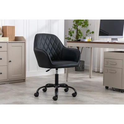 Nikolaj PU Leather Upholstered Office Chair with Steel Base