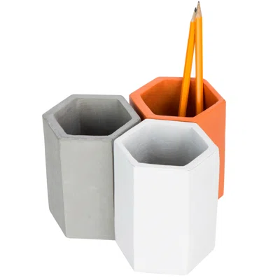 3 Piece Multicolor Clay Pencil Holder