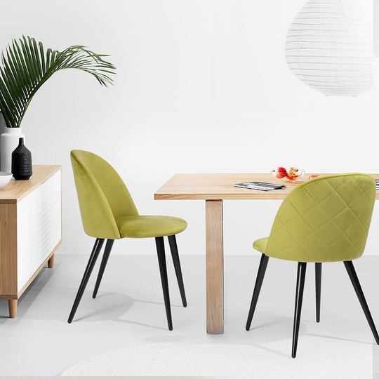 Upholstered Armchair/Dining Chair (Set of 2) - YELLOW
