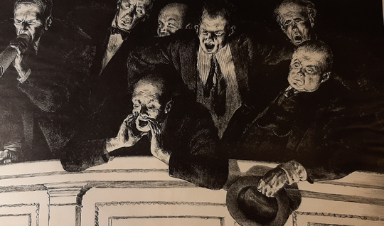 Joseph Hirsch | American 1901-1981, "The Hecklers" Lithograph, 1943-44, Signed in Pencil, Cole 7, | Free Shipping