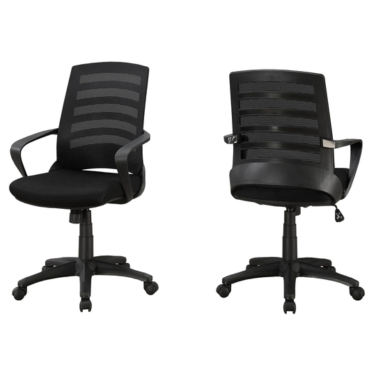 Offex Contemporary Mid-Back Office Chair with 5 Nylon Castors - Black - 24"x 24.25"x 37.75"
