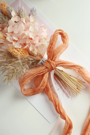 Canyon Clay Crinkle Silk Ribbon Rustic Hand Dyed For Bridal Bouquet Silk Georgette Wedding