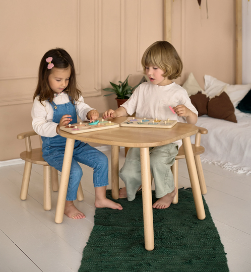 Wooden Kids Table & Chairs Set, Furniture, Table, Toddler 1st Birthday Gift, Set For Toddler
