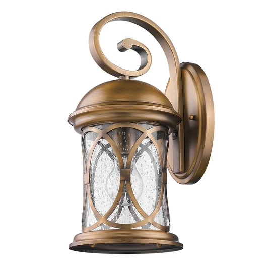 Lincoln 1-light/15-inch Antique Brass Outdoor Wall Light