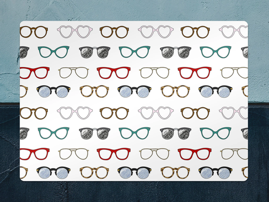 Retro Glasses Chair Mat, Red Protective Brown Splat Abstract Vinyl Floor Pad, Office Room Rug, Kids Decor