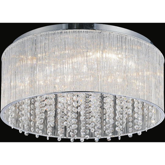 Guisseppe Lighting R Nine Light Flush Mount Spring Morning Chrome - Exact Size