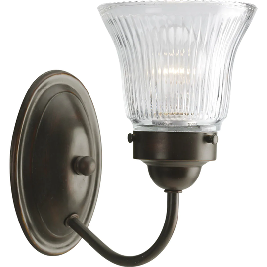 Progress Lighting Bronze Fluted Glass 1-light Bath Light