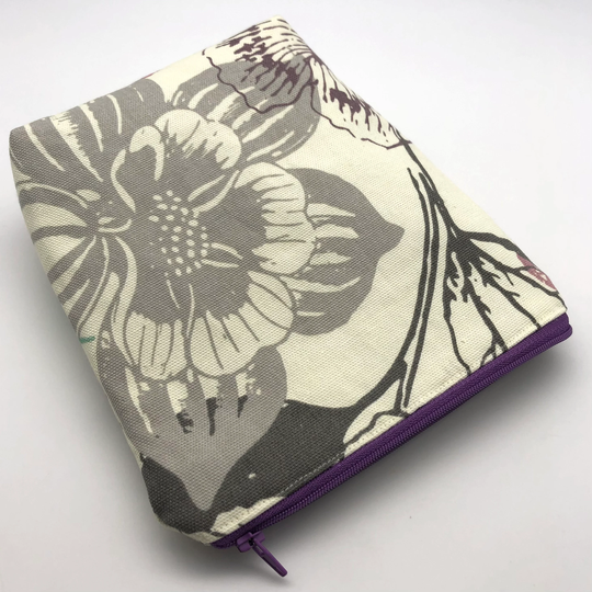 Zipper Road Trip Bag, Small Zipper 7 X 8 Bag With Lining, Canvas Notions Knitting Crochet