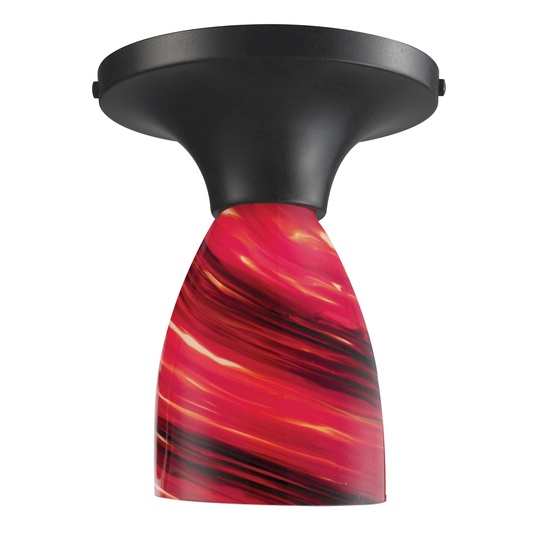 Celina 1-light Semi Flush Dark Rust Autumn Glass-light