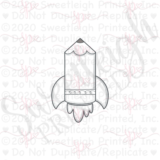 Pencil Rocket Cookie Cutter