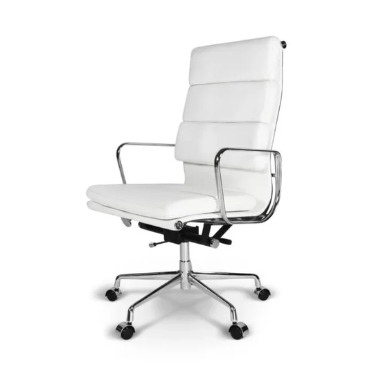 White PU leather High back Office chair