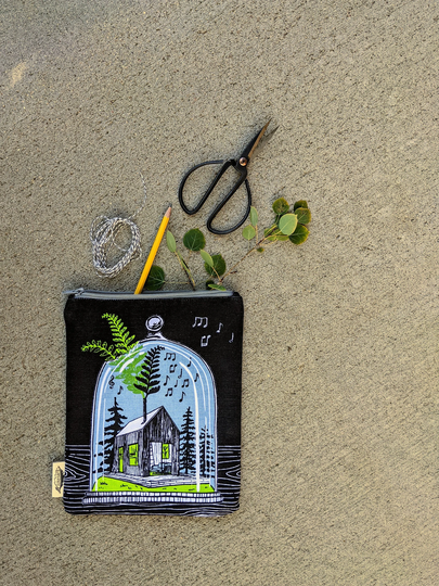 Zipper Pouch | Bag Pencil Woodland Forest Cabin House
