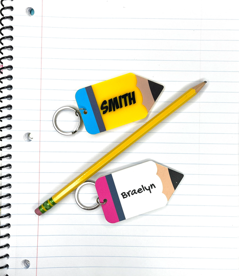 Personalized Pencil Name Keychainskids Backpack Tagback To School Suppliesteacher Appreciation Giftteacher Giftmonogram Tag