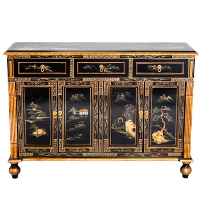 Abigaile 48" Wide 3 Drawer Elm Solid Wood Sideboard