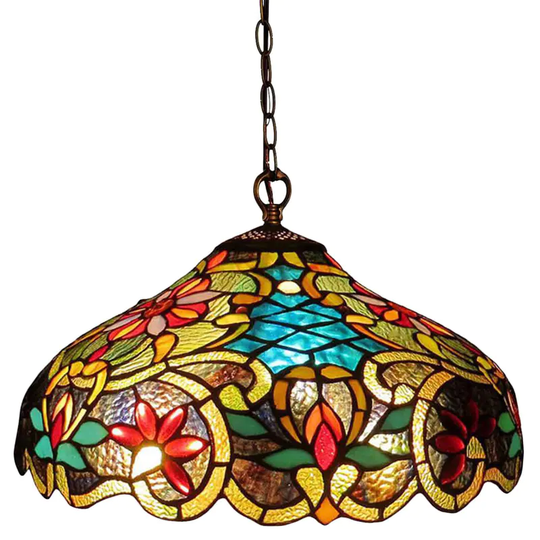 Chloe Tiffany Style Victorian Design 2-light Bronze Pendant