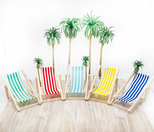 Miniature Beach Chair Fairy Garden Dollhouse Accessory For Terrarium Diorama