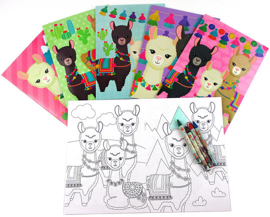 Llama Coloring Books With Crayons Party Favors