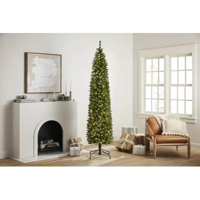 Narrow Profile Artificial Christmas Tree for Small Spaces Prelit with Color Changing LED Lights