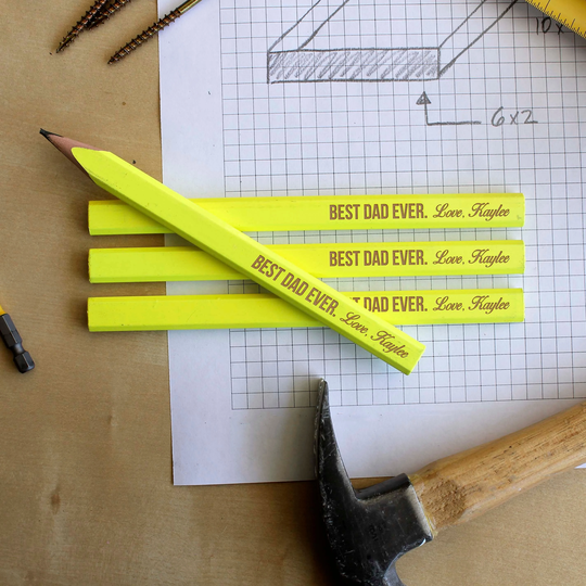 Personalized Carpenter Pencils, Engraved Gifts For Dad, Father's Day Gifts, Valentine's Cpy-12