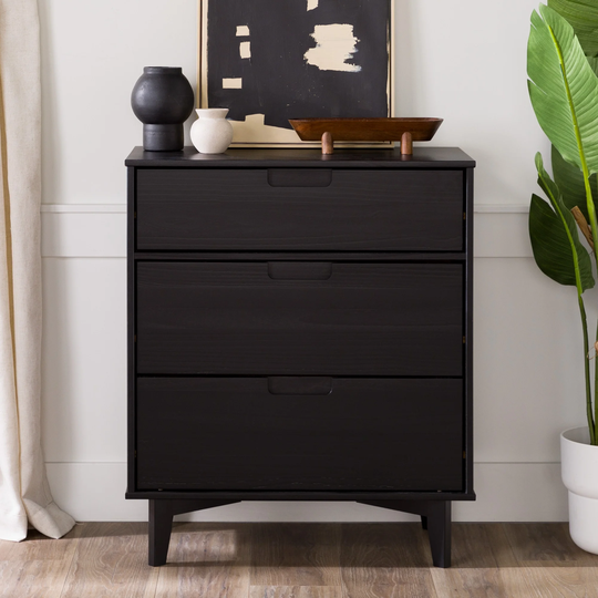 Middlebrook Mid-Century Solid Pine 3-Drawer Storage Chest