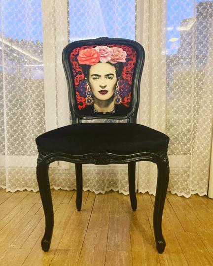 Floral Frida Vintage Chair. French Louis Xv Style Chair.accent Boudoir